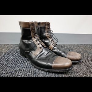 Size 10- Men’s A Testoni 2-toned leather boots